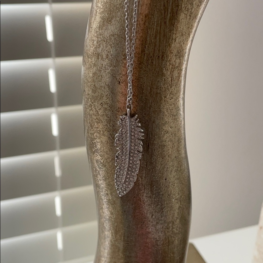 Swarovski feather pendant necklace